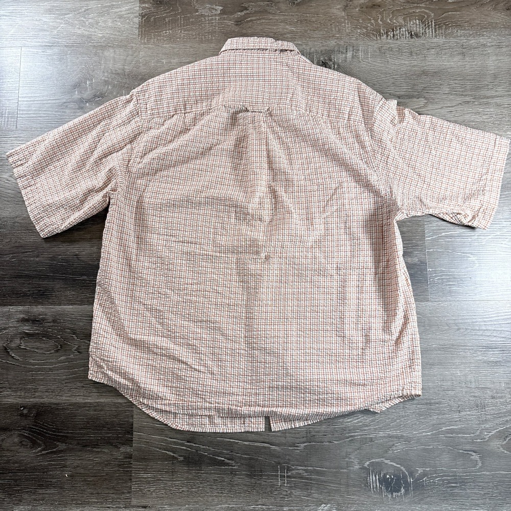 Columbia Mens Short Sleeve Plaid Button Down Shirt Ribbed Fabric Size M - Picture 3 of 7